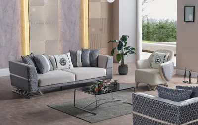 Image de Ensemble de canapé 3 places et fauteuil 1 place, design moderne, idéal pour la détente. Meubles