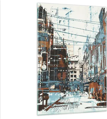 Produktbild von Bilder auf glas - Einteilig - Stadt Straße Haus - 80x120cm - Glasbilder - Wandbilder - Bilder - zum Aufhängen bereit - Wanddekoration aus Glas - Glas Bilder - Wandbild auf Glas - GPA80x120-3806