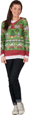 Produktbild von Damen Weihnachts Longsleeve Damen Größe: S / 36