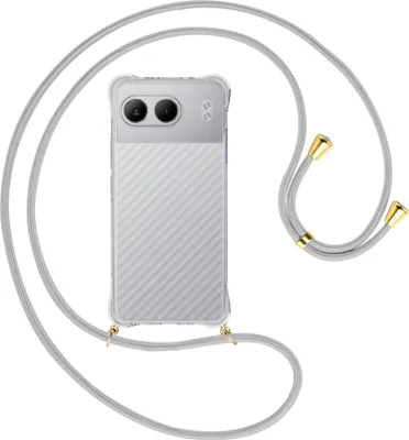 Produktbild von Handykette Backcover-Schutzhülle mit Band (Metall goldfarben) für OnePlus Nord 4 5G - silbergrau