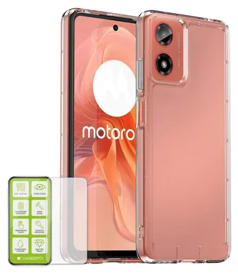 Produktbild von Für Motorola Moto E14 / G04 4G / G04S 4G / G24 4G Silikon Hülle H9 Glas Handy Tasche Etuis Cover Case Kappe