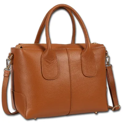 Produktbild von Toscanto Damen Umhängetasche Handtasche Leder Tasche braun tan D3OTT864HC5