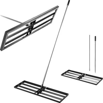 Productafbeelding van Grond egaliseerder, metaal, 30 cm x 90 cm, Geschikt voor verschillende soorten grond, Efficiënt bij het egaliseren van oneffen oppervlakken, Ergonomische handgreep met inklapbaar ontwerp