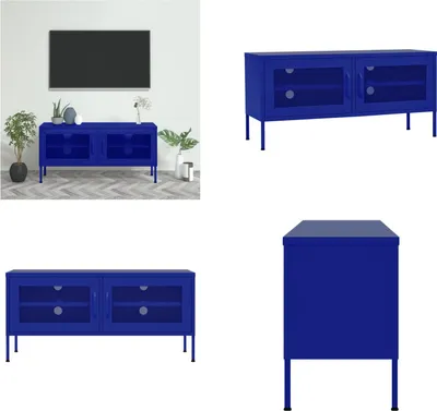 Produktbild von vidaXL TV Schrank Marineblau 105x35x50 cm Stahl - TV-Schrank - TV-Schränke - HiFi-Schrank - HiFi-Schränke