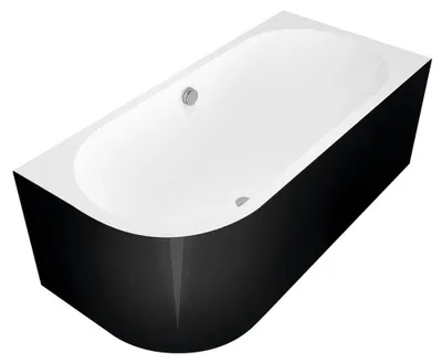 Zdjęcie produktu dla VIVA R MONOLITH wanna asymetryczna 170x75x60cm, prawa, biały/czarny