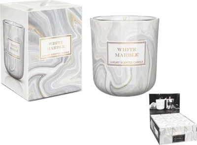 Obrázok produktu pre Vonná svíčka ve skle 150g MARBLE White