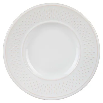 Dessertbord-Set 6er, Reiskorn-Motiv, Steingut, Weiß, Ø 21 cm