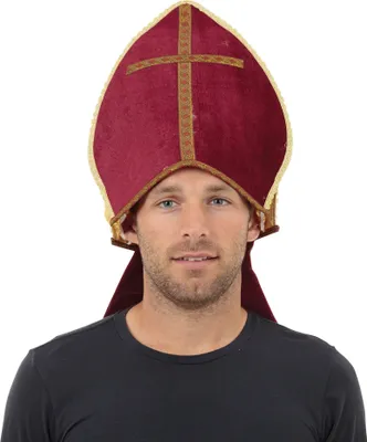 Image de Bristol Novelty Chapeau de pape unie adulte BN244 (taille unique) (Rouge)
