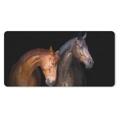 Produktbild von MuchoWow® Schreibtischunterlage Pferde - Tiere - Porträt - Braun 80x40 cm - XXL Mauspad - Gaming Mauspad