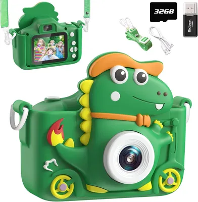 Produktbild von Kinderkamera – Digitalkamera – Fotos machen – Mit 32 GB Speicherkarte – 2-Zoll-Display – Grün