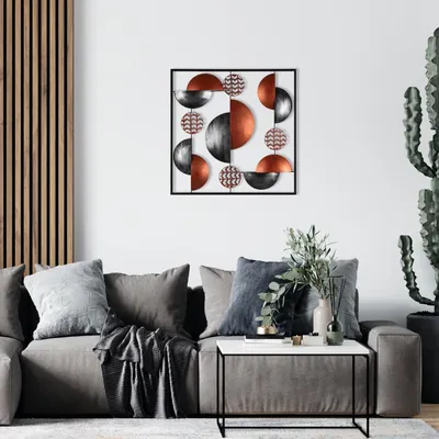 Obrázok produktu pre Wallity, Aurora - CH101-4, Nástenná dekorácia, Viacfarebná, Kov, 55 x 55 cm