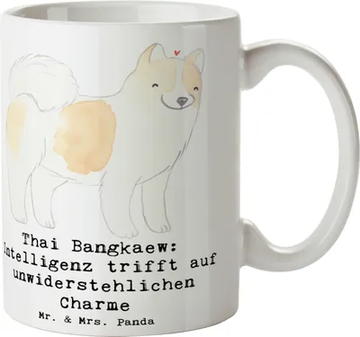Produktbild von Mr. & Mrs. Panda Kaffeepott Thai Bangkaew Charme - Weiß - Geschenk, Teepott, Pott, Kaffeetasse, Hunderasse, Hundeliebhaber, loyal, Hunderassen, Tasse, Familienhund