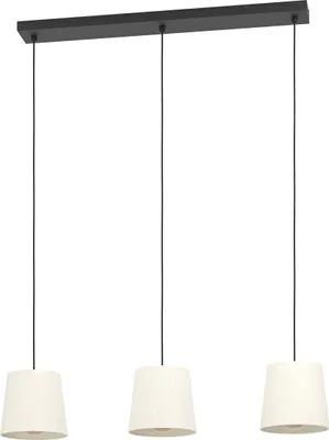 Produktbild von FEBRES Hängeleuchte Hängelampe Pendellampe Pendelleuchte - L88 x B18 x H110 cm - schwarz - 3X60W exkl. - IP20
