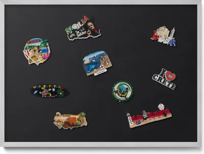 Produktbild von Magnetboard 70x50 cm – Silberner Rahmen – Farbe Schwarz – Weißwandtafel, Magnetische Tafel – Büro, Magnetpinnwand