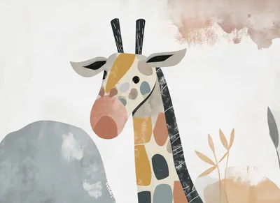 Immagine prodotto di Poster 55x40cm Giraffa Bambino