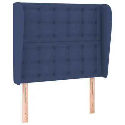 Produktbild von vidaXL Kopfteil mit Ohren Blau 103x23x118/128 cm Stoff