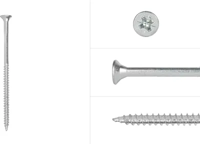 Immagine prodotto di Viti per pannelli truciolari zincate 6 x 120 mm Pozidrive parzialmente filettate - confezione da 100 viti