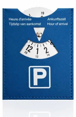 Produktbild von Parkscheibe Parkuhr - Blau - 15 x 11 cm - Kunstleder