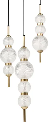 Obrázek produktu pro BELIANI LED závěsná lampa se zlatým skleněným stínidlem kovová základna glamour styl ambientní osvětlení obývací pokoj ložnice