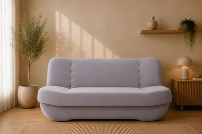 Produktbild von MOEBLO Schlafsofa PAFOS – Sofa Kippsofa Klappsofa Click-Clack Couch mit Bettkasten und Schlaffunktion (BxHxT): 192x90x87 cm (SORO 90 - Grau)