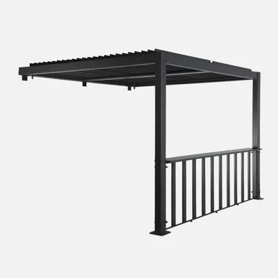 Produktbild von sweeek -  Wand Pergola Palace 3x3m mit Lamellendach + 1 Thekenleiste 3m - Anthrazit