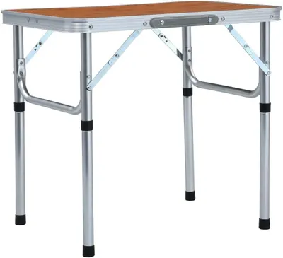 Produktbild von Zusammenklappbarer Campingtisch aus Aluminium, 60x45 cm – kleiner Tisch für Camping, Garten, Balkon und Picknick