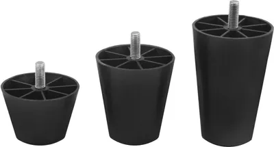 Produktbild von Kunststoff Möbelfuß Möbelfüße Plastikfuß Plastikfüße Stellfuß Stellfüße Schwarz 65mm