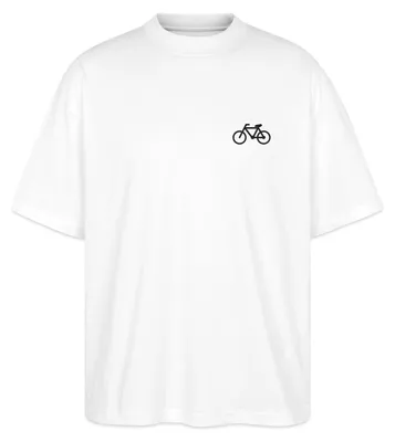 Produktbild von Spreadshirt Stickerei Fahrrad | Silhouette Rennrad Oversize Uni T-Shirt, XS, Weiß