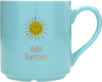 Produktbild von Depesche Porzellanbecher Hello Sunshine türkis 300 ml Tasse