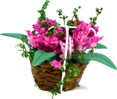 Produktbild von Creal 75990 Blumenkorb pink 1:12 für Puppenhaus