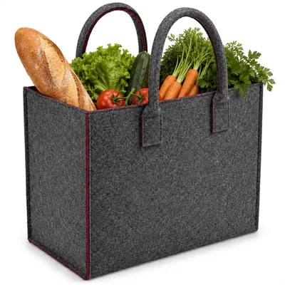 Productafbeelding van com-four® viltentas met handgrepen - boodschappentas en opbergtas