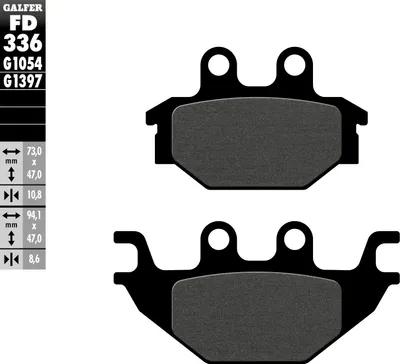 Imagen del producto de Pastillas de freno KH377 para Yamaha YFZ125R '08-, traseras, para vehículos todo terreno (ATV), semimetálicas