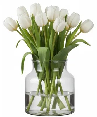 Produktbild von Hakbijl Glass Blumenvase - Transparent/Grau - Recyceltes Glas - 22 x 18 cm - Blumen/Zweige