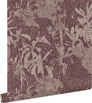 Imagen del producto de ESTAhome papel pintado hojas tropicales morado berenjena 50 x 900 cm