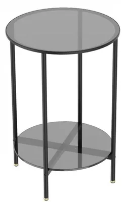 Image de Table basse pour deux personnes - Rangement à deux niveaux - Design moderne - 50 x 49,5 cm