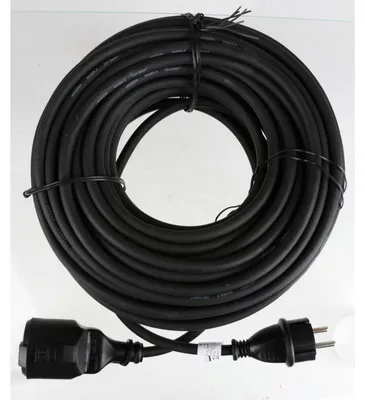 Image de 4x Câble d'extension 25m caoutchouc noir Extérieur IP44 Jardin Prise électrique Appareils