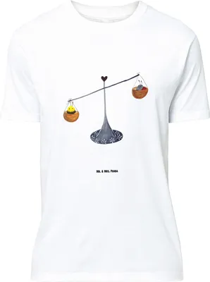 Produktbild von Mr. & Mrs. Panda Größe XL T-Shirt Sternzeichen Waage - Weiß - Geschenk, Biene, Gleichgewicht, mit Spruch, Hummel, Tshirt, Shirt, Marienkäfer