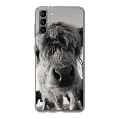 Produktbild von MuchoWow® Handyhülle Schutzhülle Hülle für Samsung Galaxy S21 Plus Schottischer Highlander - Schwarz - Weiß - Tiere Silikon Softcase Handy Hülle - Handy-Tasche