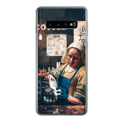 Produktbild von MuchoWow® Handyhülle Schutzhülle Hülle für Samsung Galaxy S10 Milchmädchen - Barista - Kaffee - Cappuccino Silikon Softcase Handy Hülle - Handytasche
