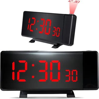 Zdjęcie produktu dla Radiobudzik Zegar Z Projektorem Czarny Usb Głośny Budzik Wyświetlacz Led Xl
