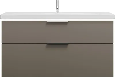 Produktbild von burgbad Eqio Keramik-Waschtisch inklusive Waschtischunterschrank mit LED-Beleuchtung, Breite 1230mm, SEZA123F2010C0001G0146