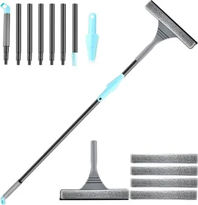 Produktbild von Famanu 2-in-1 Fensterreinigungsset mit Teleskopstange - 176,5 cm