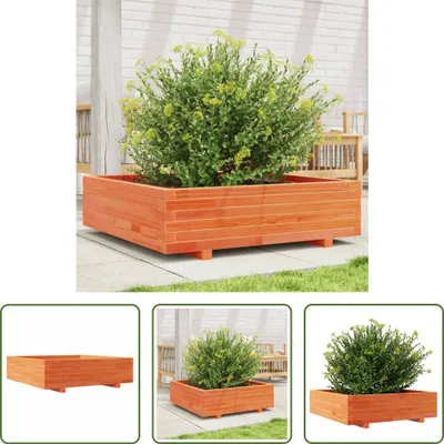 Produktbild von The Living Store Pflanzkübel Wachsbraun 90x90x26,5 cm Massivholz Kiefer