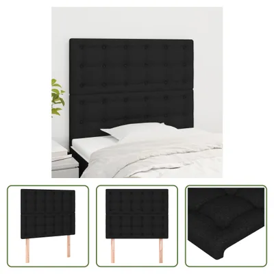 Produktbild von The Living Store Kopfteile 2 Stk. Schwarz 80x5x78/88 cm Stoff