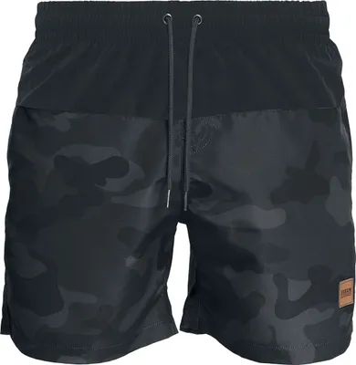 Produktbild von Urban Classics Badeshort Herren Block Swim Shorts darkcamo/schwarz 4XL