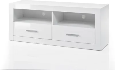 Produktbild von Kleines Lowboard Bianco - Weiß Hochglanz ohne Beleuchtung