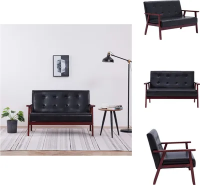 Obrázek produktu pro vidaXL 2místná pohovka černá Imitace kůže - Pohovky