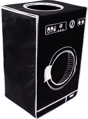 Produktbild von TE-Trend Wäschesortierer 50 l Wäschekorb textile Wäschebox schwarz mit Deckel