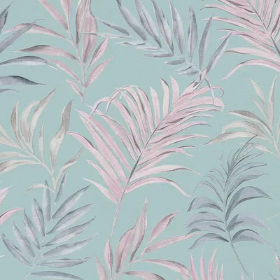 Produktbild von Profhome 791082-GU Natur Tapete Floral schimmernd blau türkis rosa grau 5,33 m2