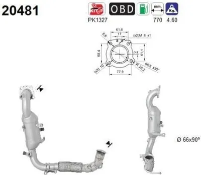 Produktbild von AS Katalysator Kat für FORD Fiesta Mk7 Schrägheck Euro 6 20481